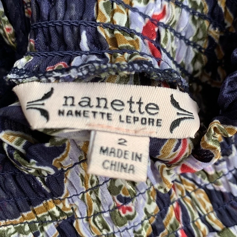 Nanette Lepore Blue Paisley High Neck Sleeveless Midi Dress